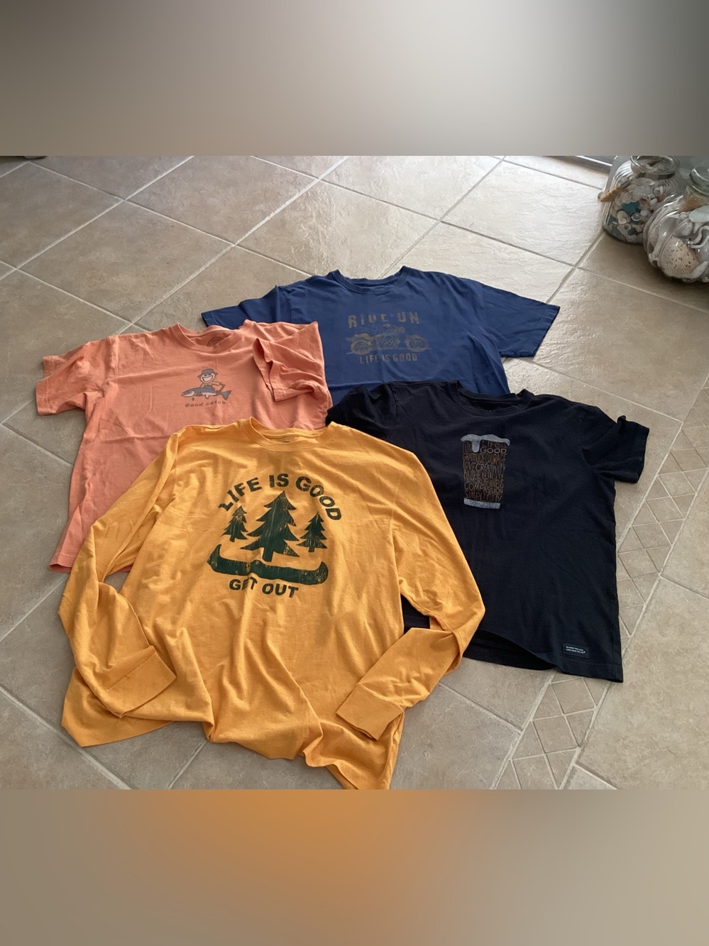 Life Is Good Mens Tshirt Bundle  Of 4 Multiple Sizes
